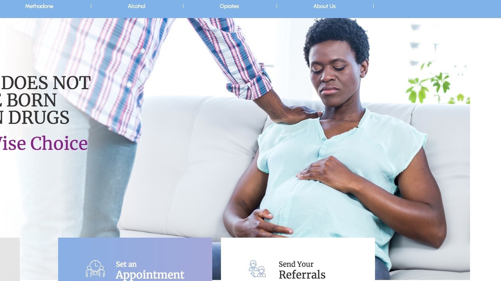 Expectant mother receiving support
